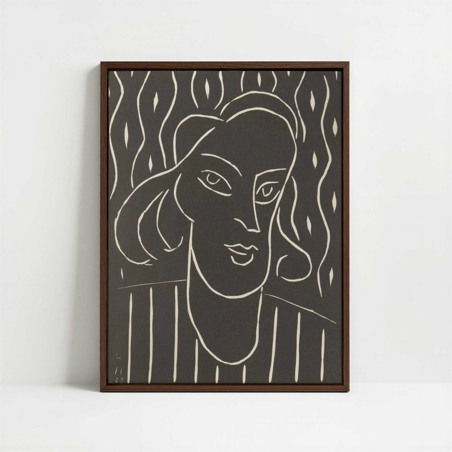 Framed Canvas - Framed canvas in dark wood color frame