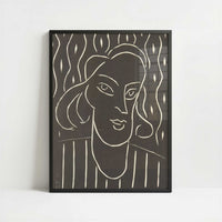 Lino-cut (1938) by Henri Matisse – Art Print - Art print in black frame