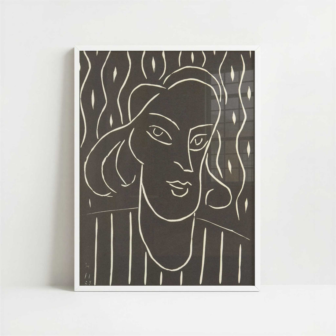 Lino-cut (1938) by Henri Matisse – Art Print - Art print in white frame