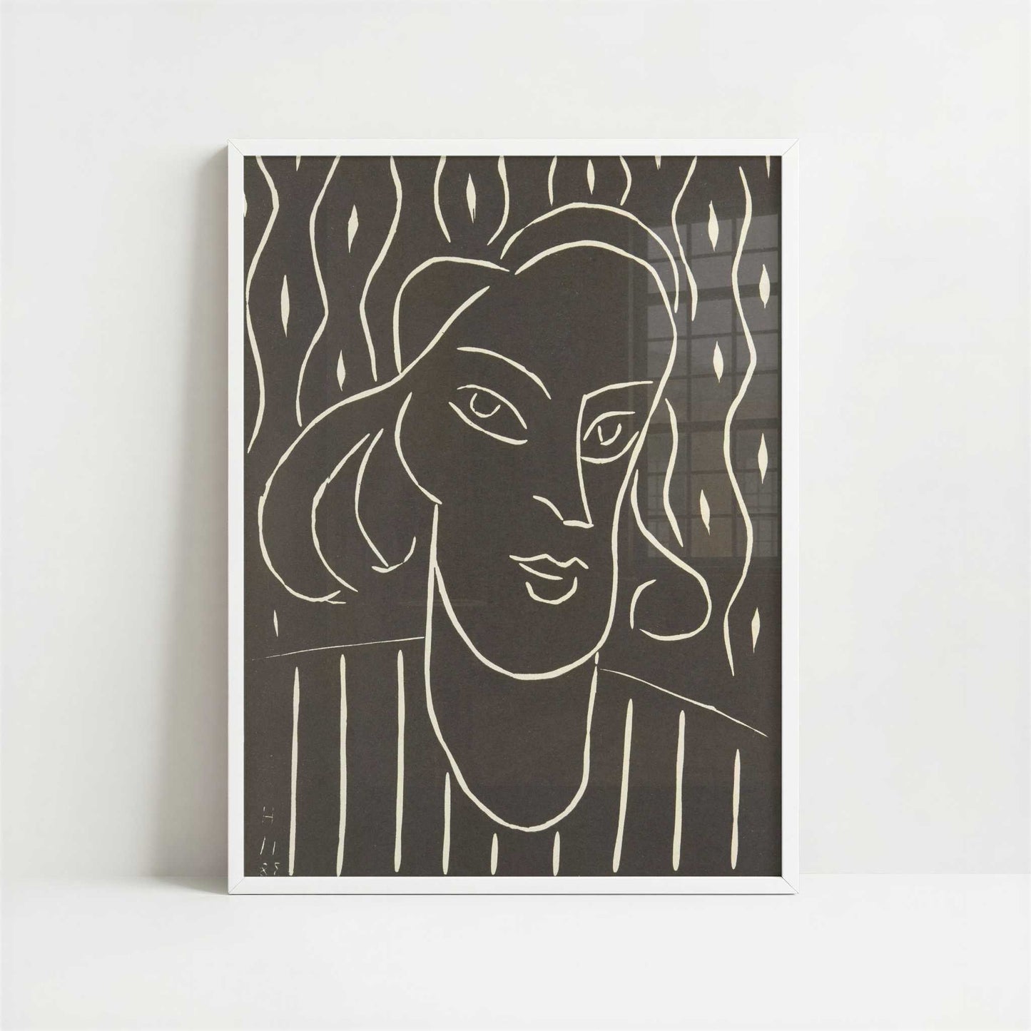 Lino-cut (1938) by Henri Matisse – Art Print - Art print in white frame