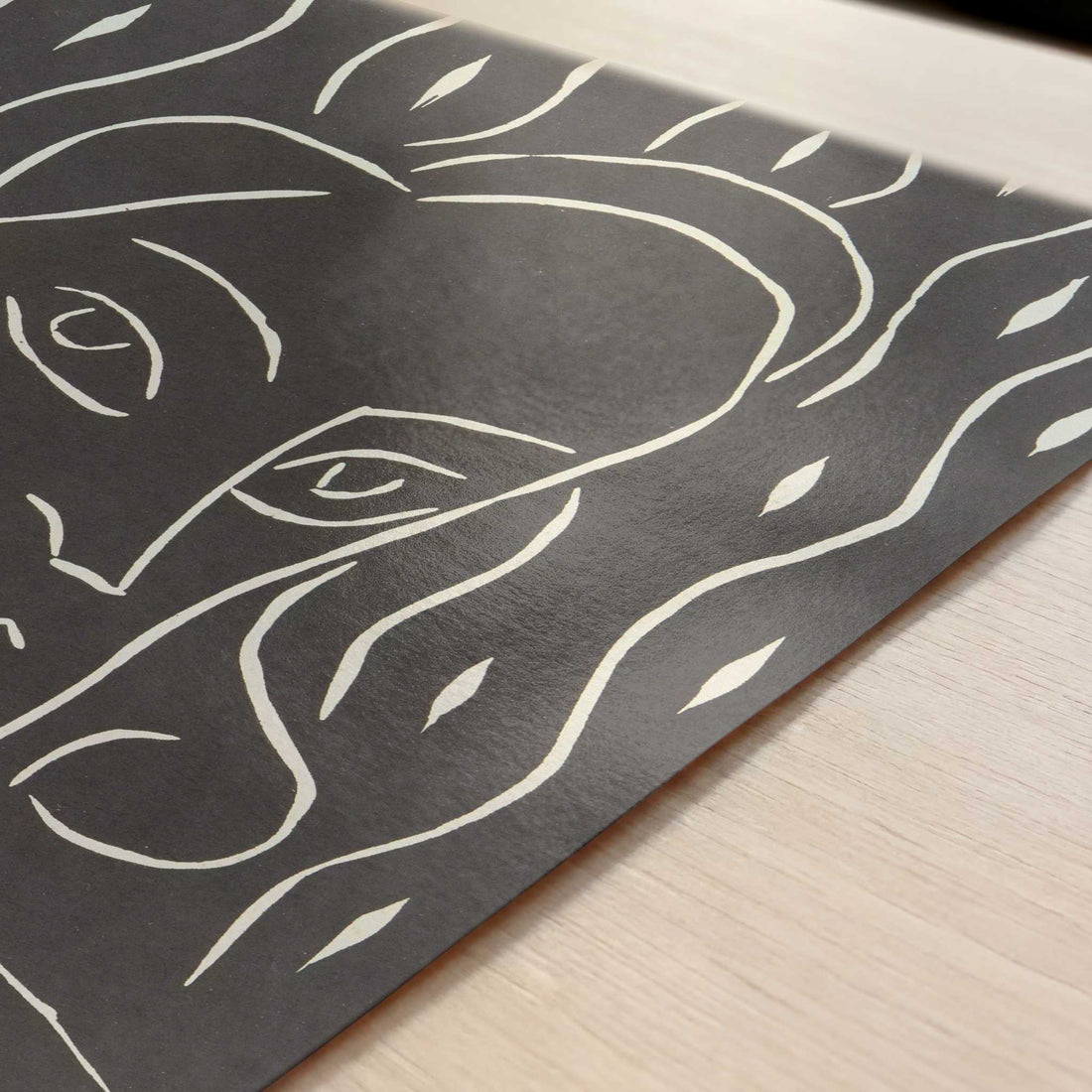 Lino-cut (1938) by Henri Matisse – Art Print - Close-up detail of the art print