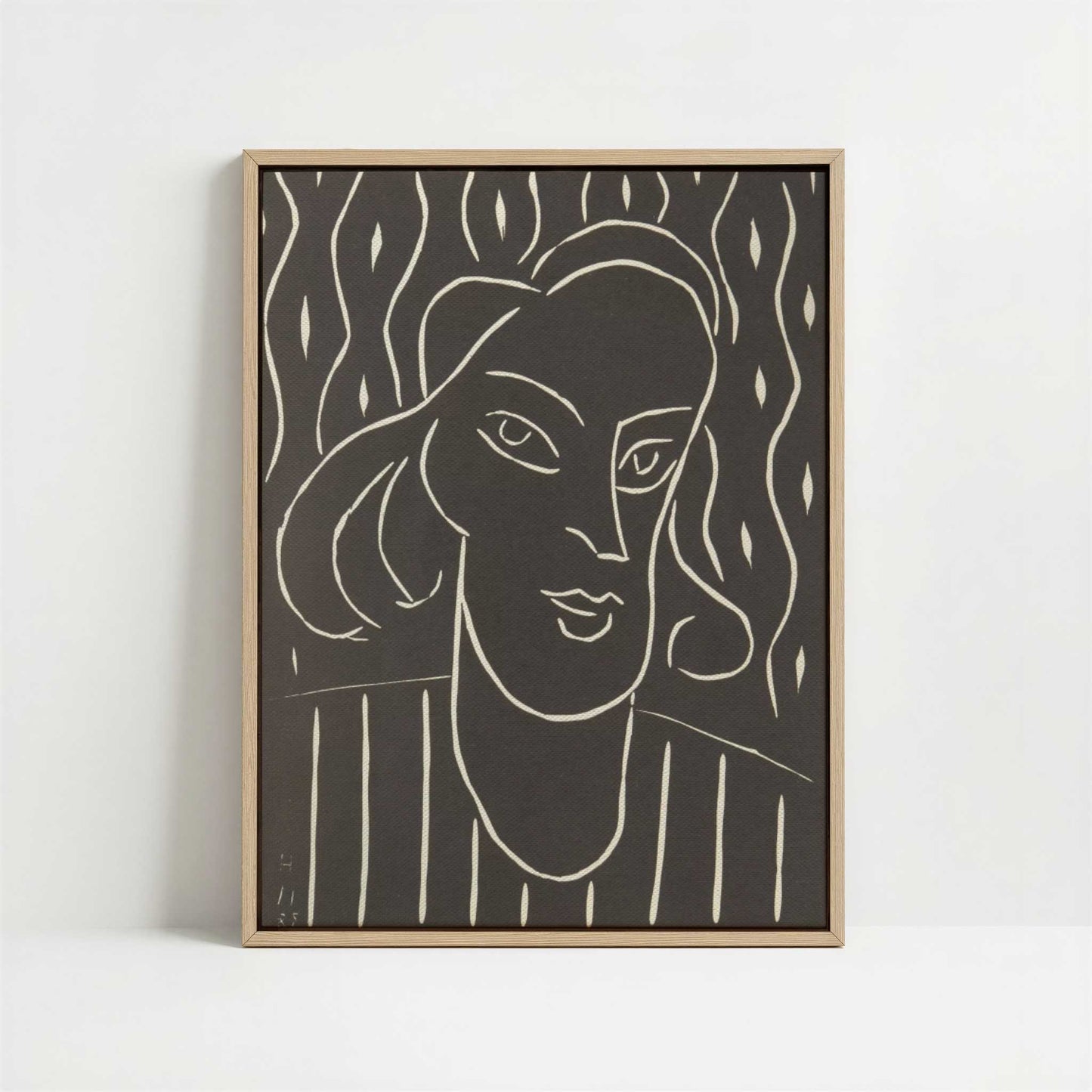 Framed Canvas - Framed canvas in oak color frame