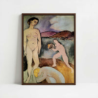 Framed Canvas - Framed canvas in dark wood color frame