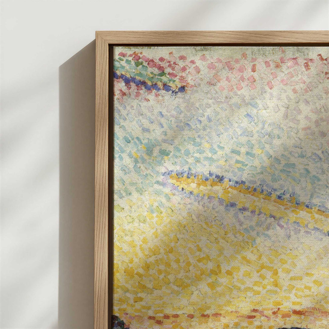Framed Canvas - Close-up detail and texture of the framed canvas