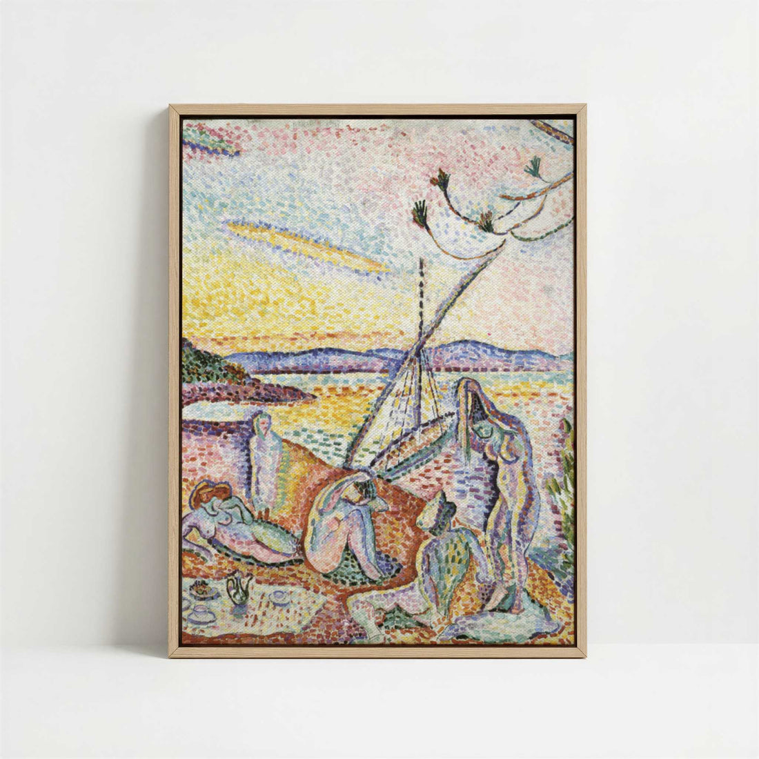 Framed Canvas - Framed canvas in oak color frame