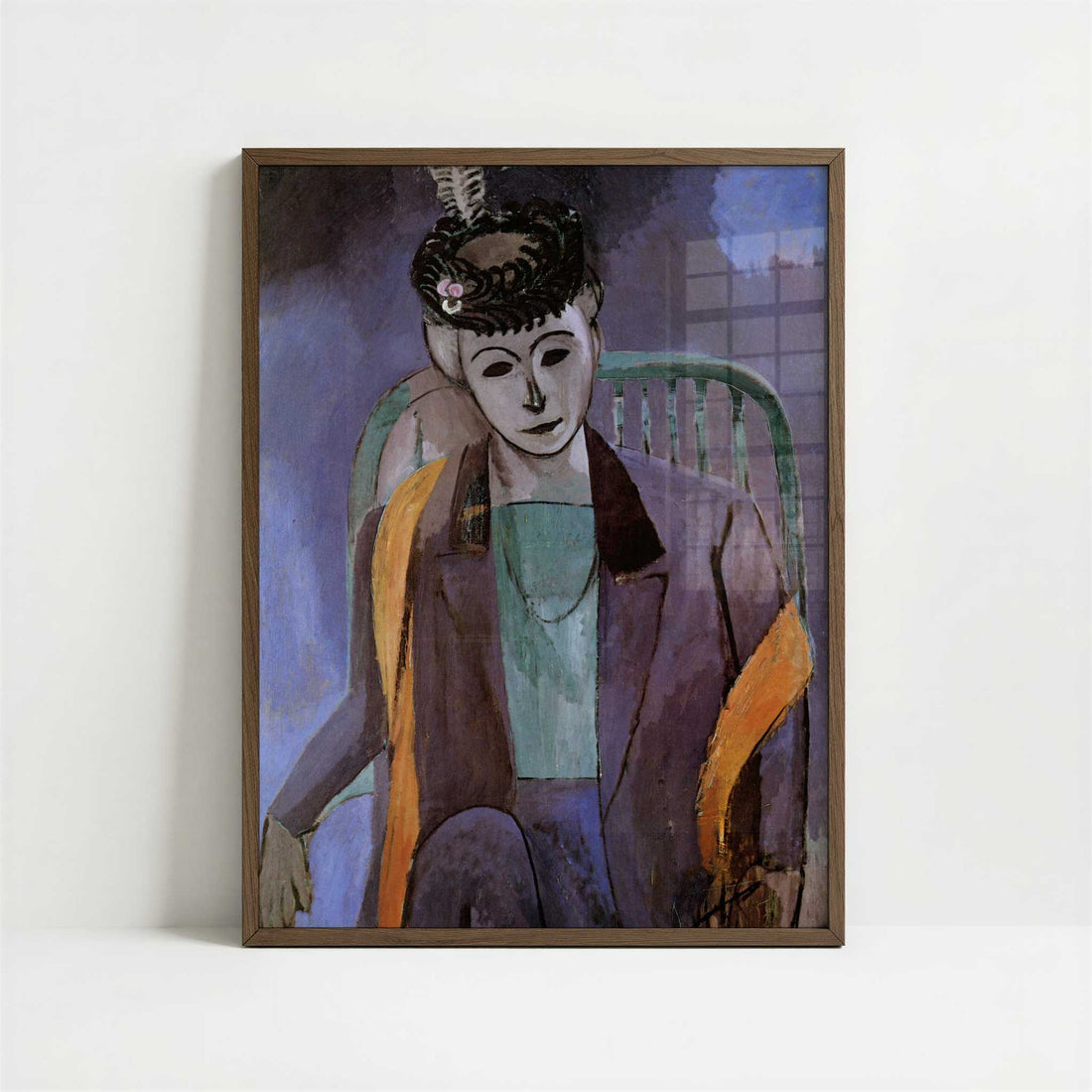 Madame Matisse 1 (1913) by Henri Matisse – Art Print - Art print in dark wood frame