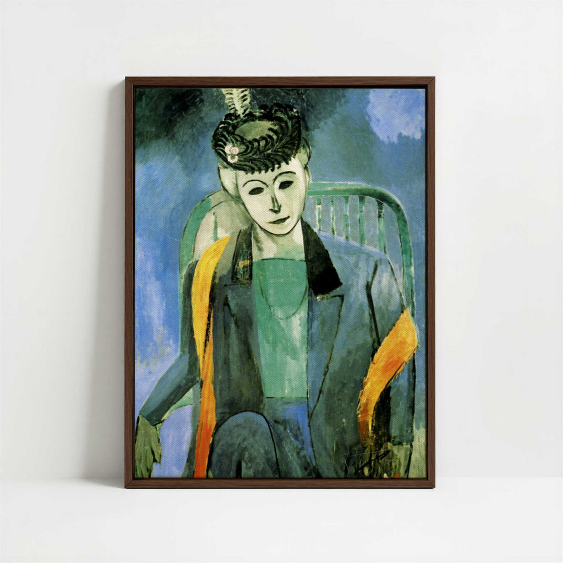 Framed Canvas - Framed canvas in dark wood color frame