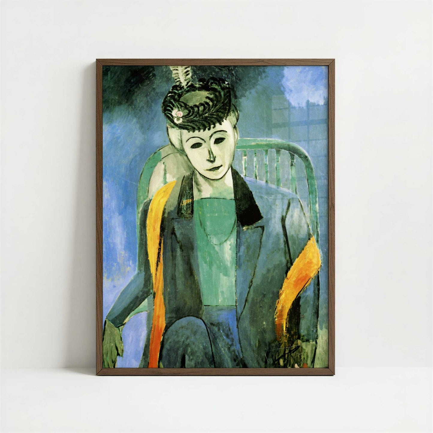Madame Matisse 2 (1913) by Henri Matisse – Art Print - Art print in dark wood frame