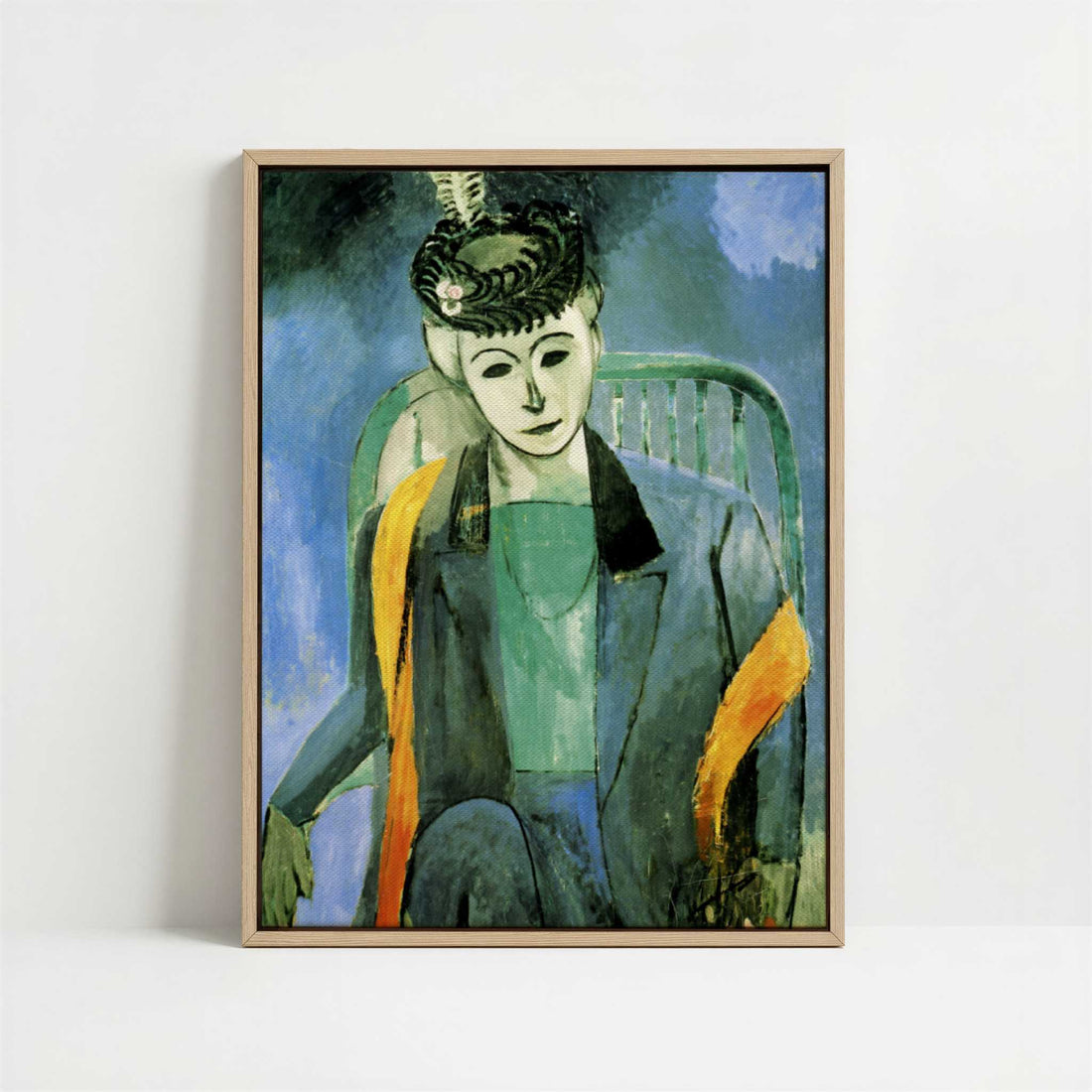 Framed Canvas - Framed canvas in oak color frame