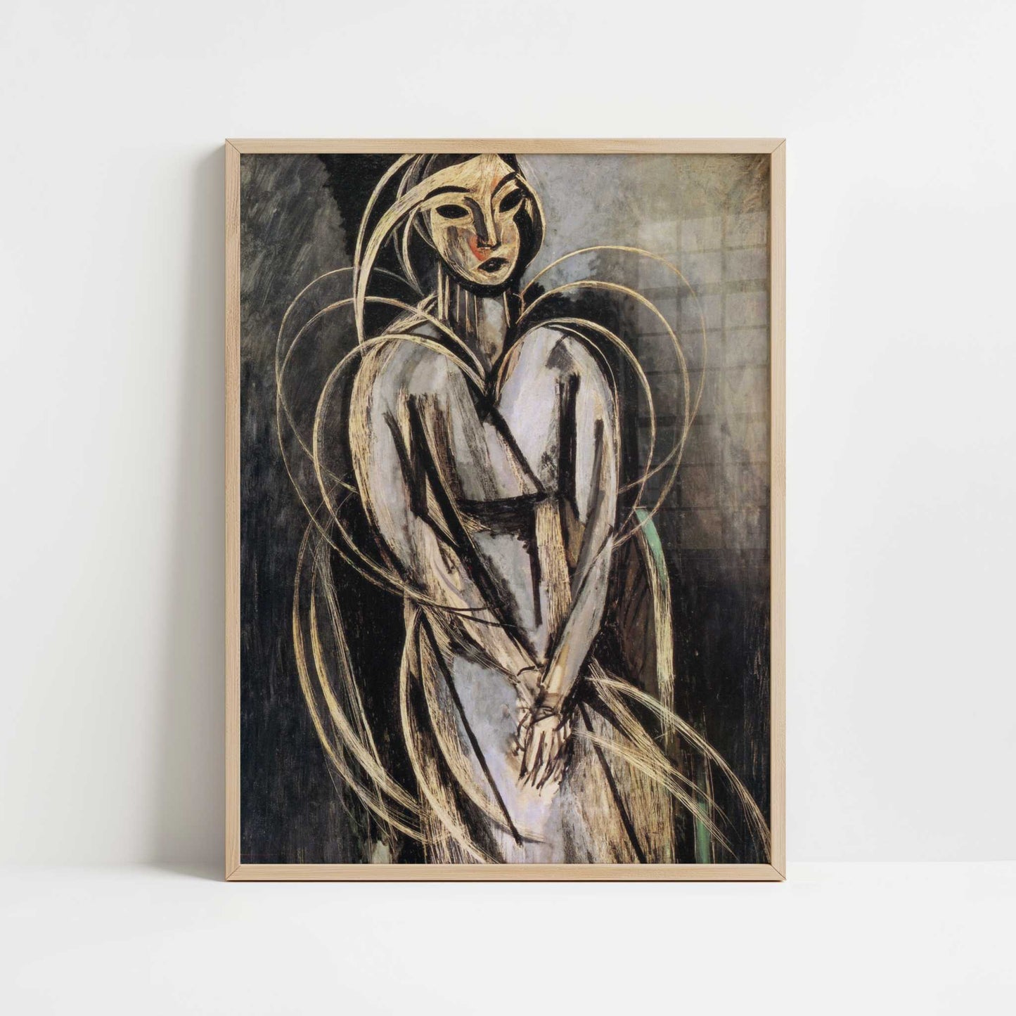 Mademoiselle Yvonne Landsberg (1914) by Henri Matisse – Art Print - Art print in oak frame
