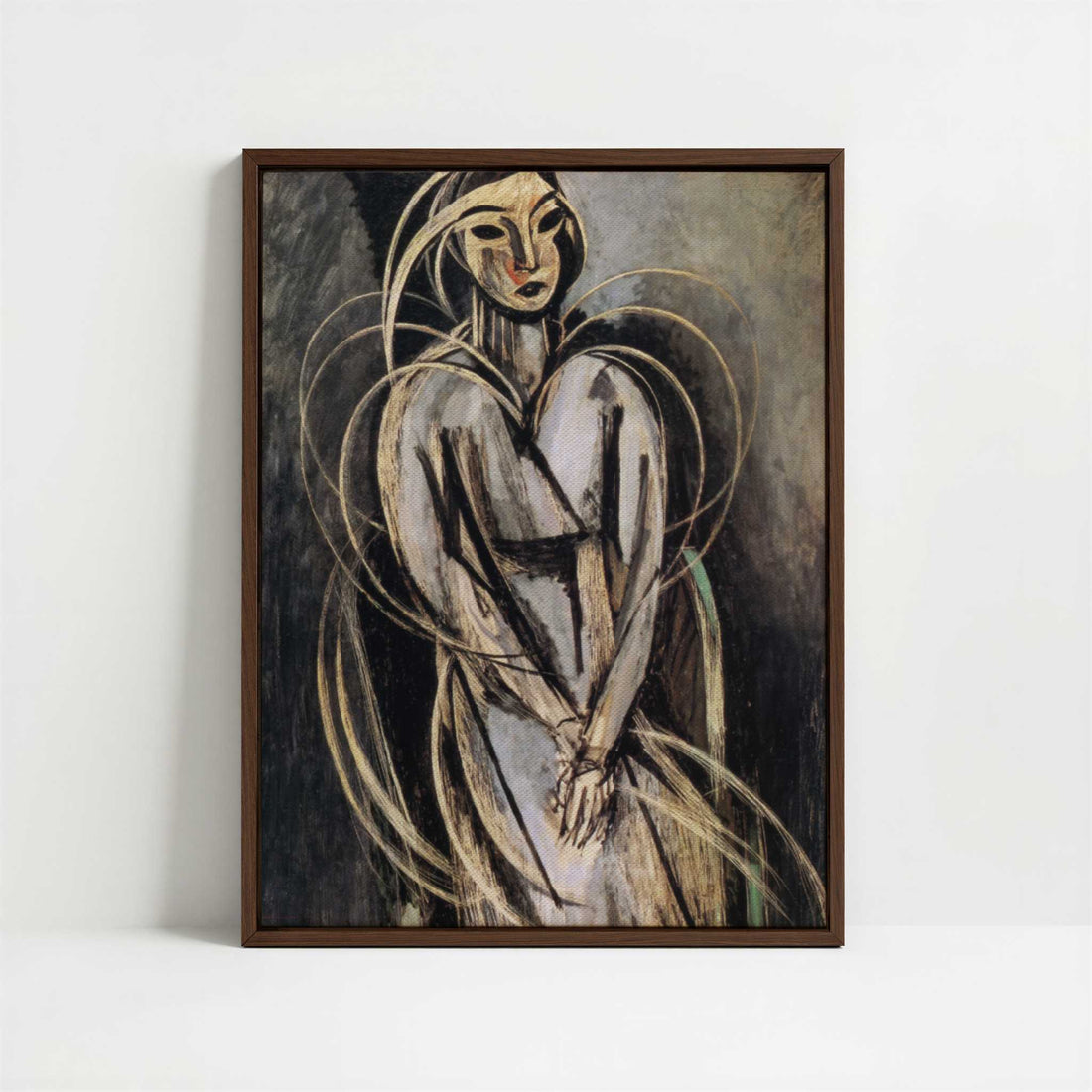 Framed Canvas - Framed canvas in dark wood color frame