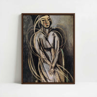 Framed Canvas - Framed canvas in dark wood color frame