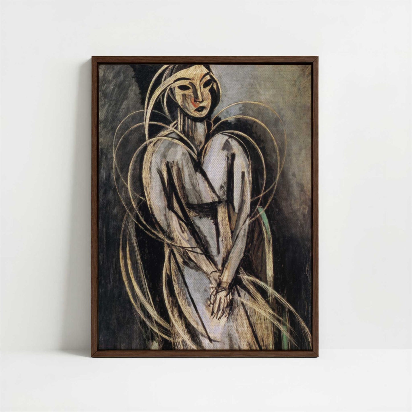 Framed Canvas - Framed canvas in dark wood color frame