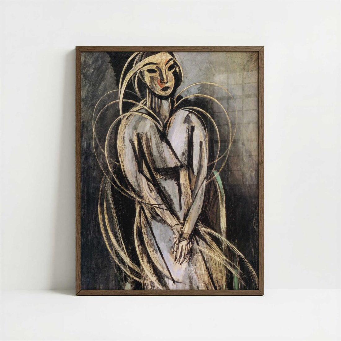 Mademoiselle Yvonne Landsberg (1914) by Henri Matisse – Art Print - Art print in dark wood frame