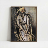 Mademoiselle Yvonne Landsberg (1914) by Henri Matisse – Art Print - Art print in dark wood frame
