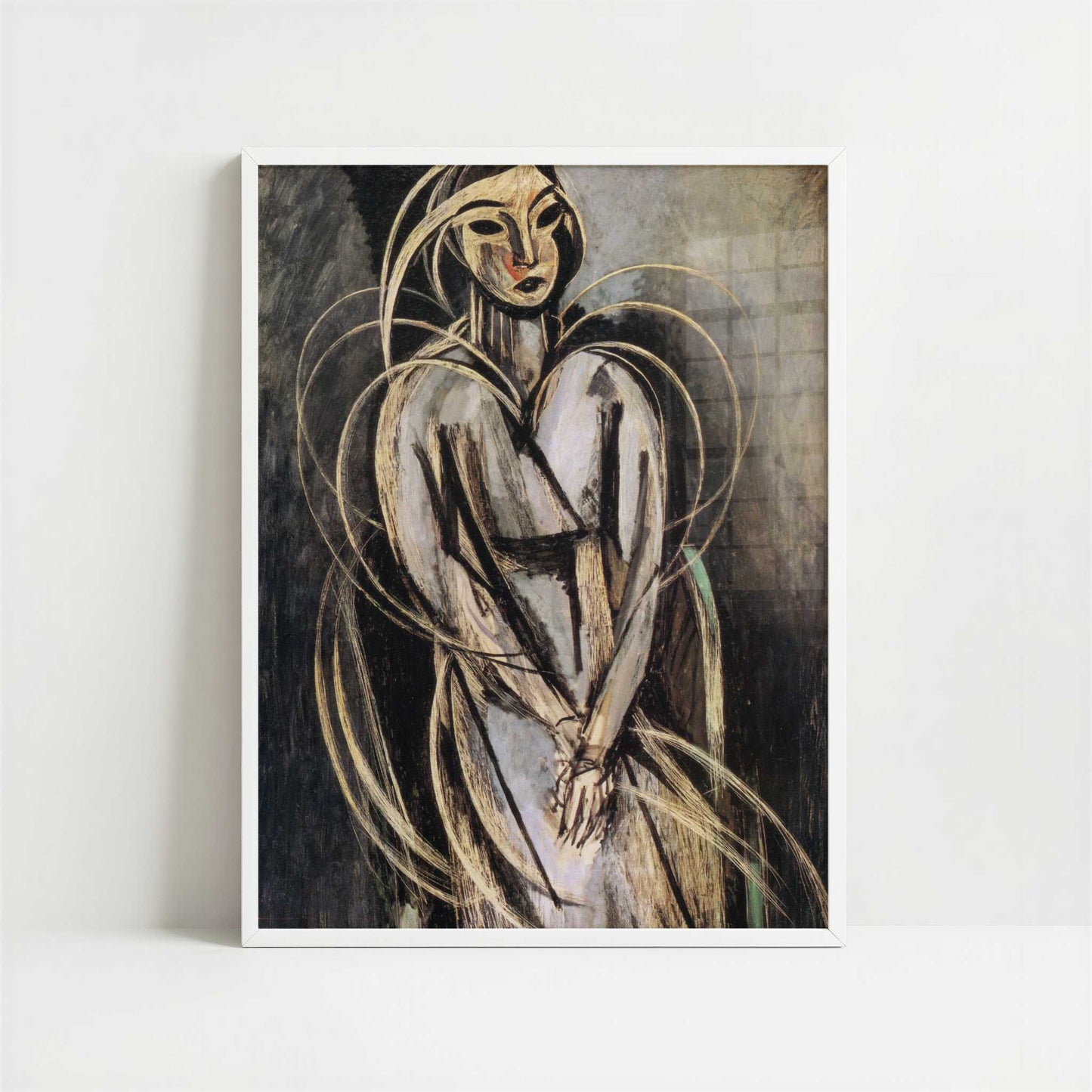 Mademoiselle Yvonne Landsberg (1914) by Henri Matisse – Art Print - Art print in white frame