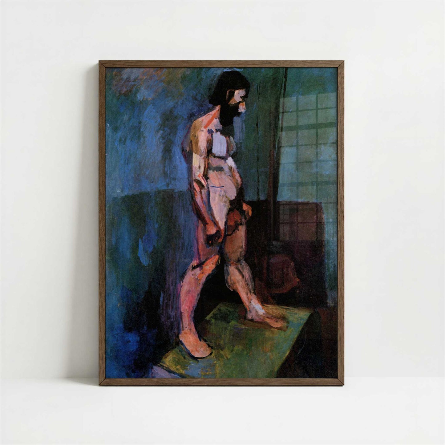 Male Model (1900) by Henri Matisse – Art Print - Art print in dark wood frame