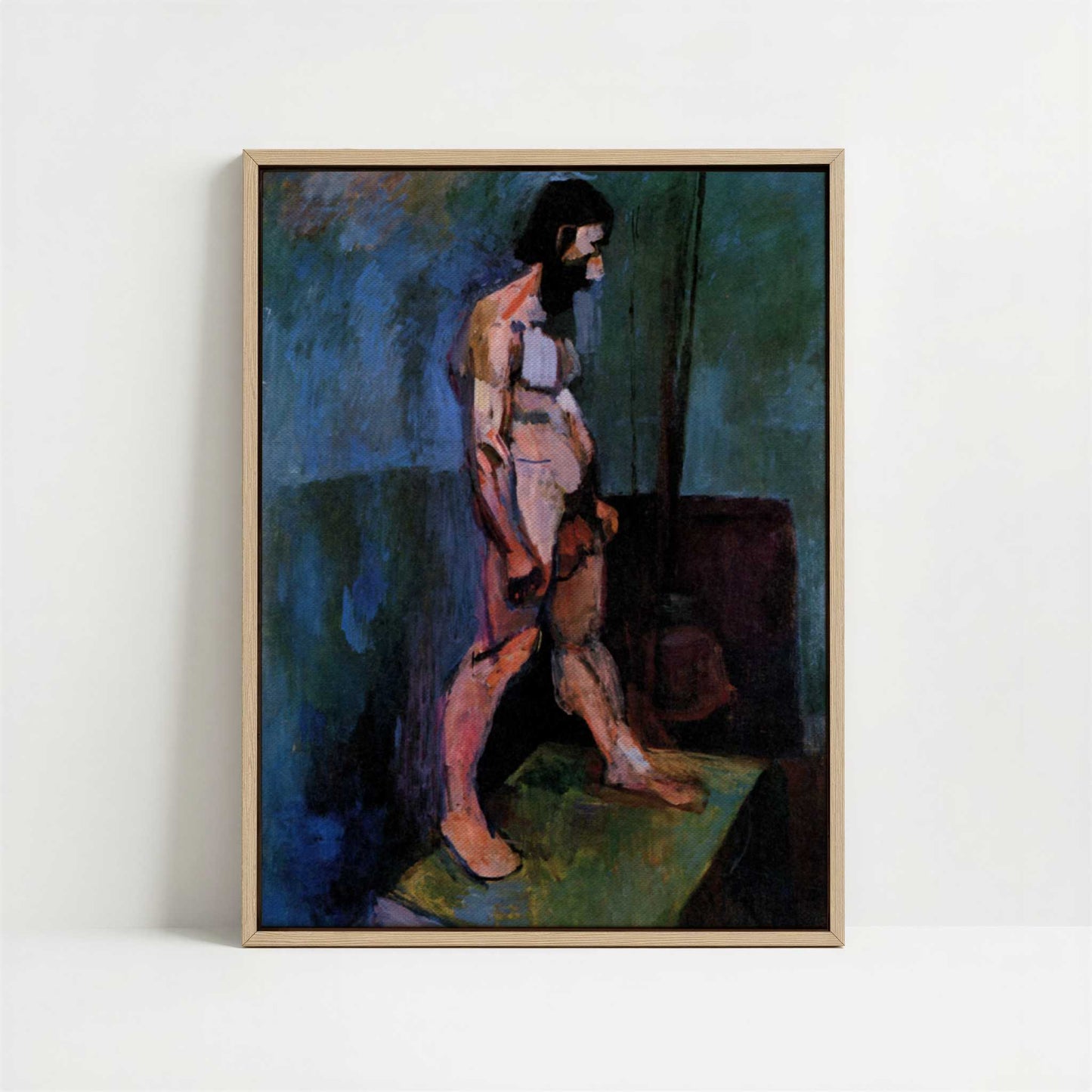 Framed Canvas - Framed canvas in oak color frame