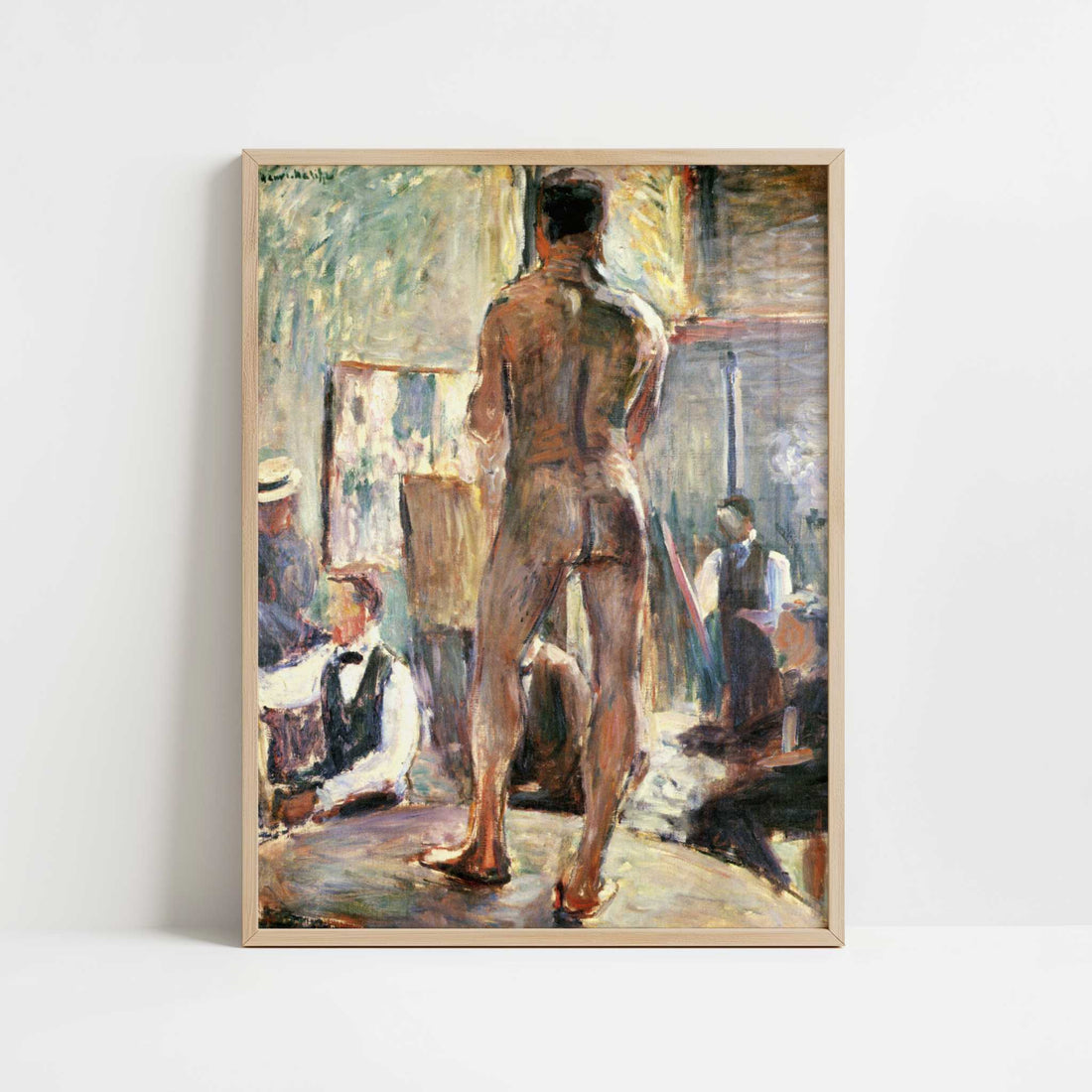 Male Nude in the Studio (1899) by Henri Matisse – Art Print - Art print in oak frame