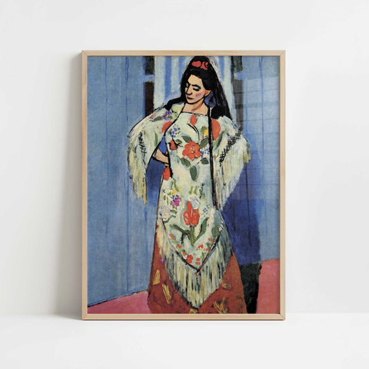 Manila Shawl (1911) by Henri Matisse – Art Print - Art print in oak frame