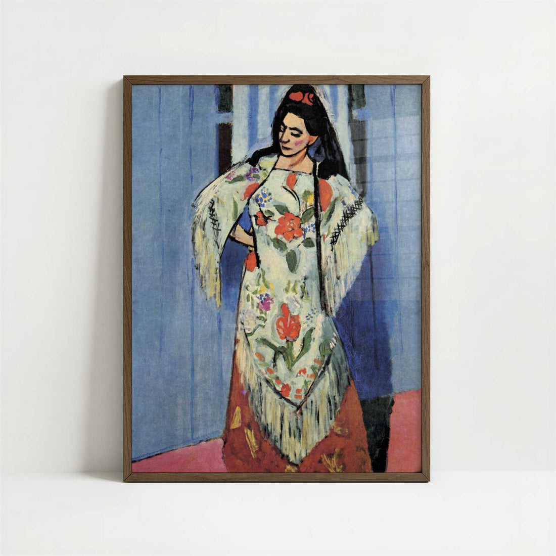 Manila Shawl (1911) by Henri Matisse – Art Print - Art print in dark wood frame