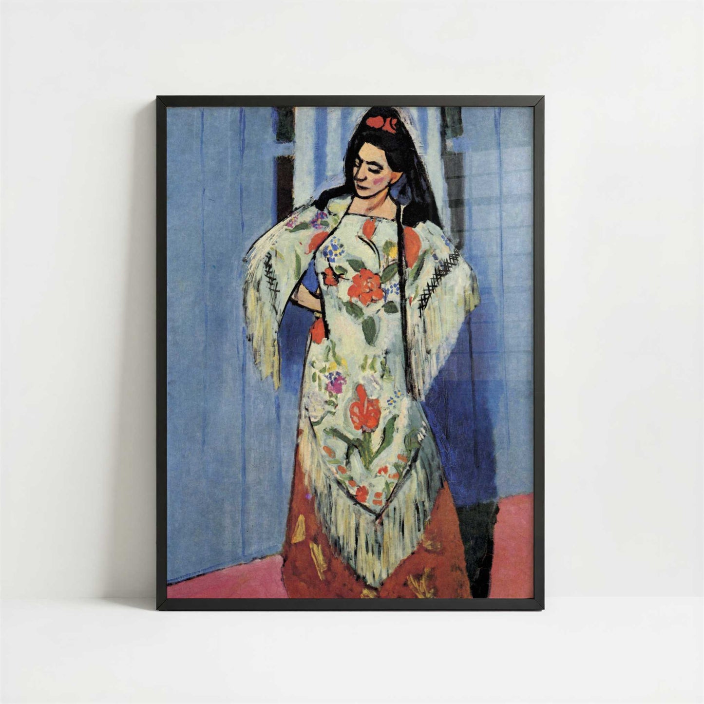 Manila Shawl (1911) by Henri Matisse – Art Print - Art print in black frame