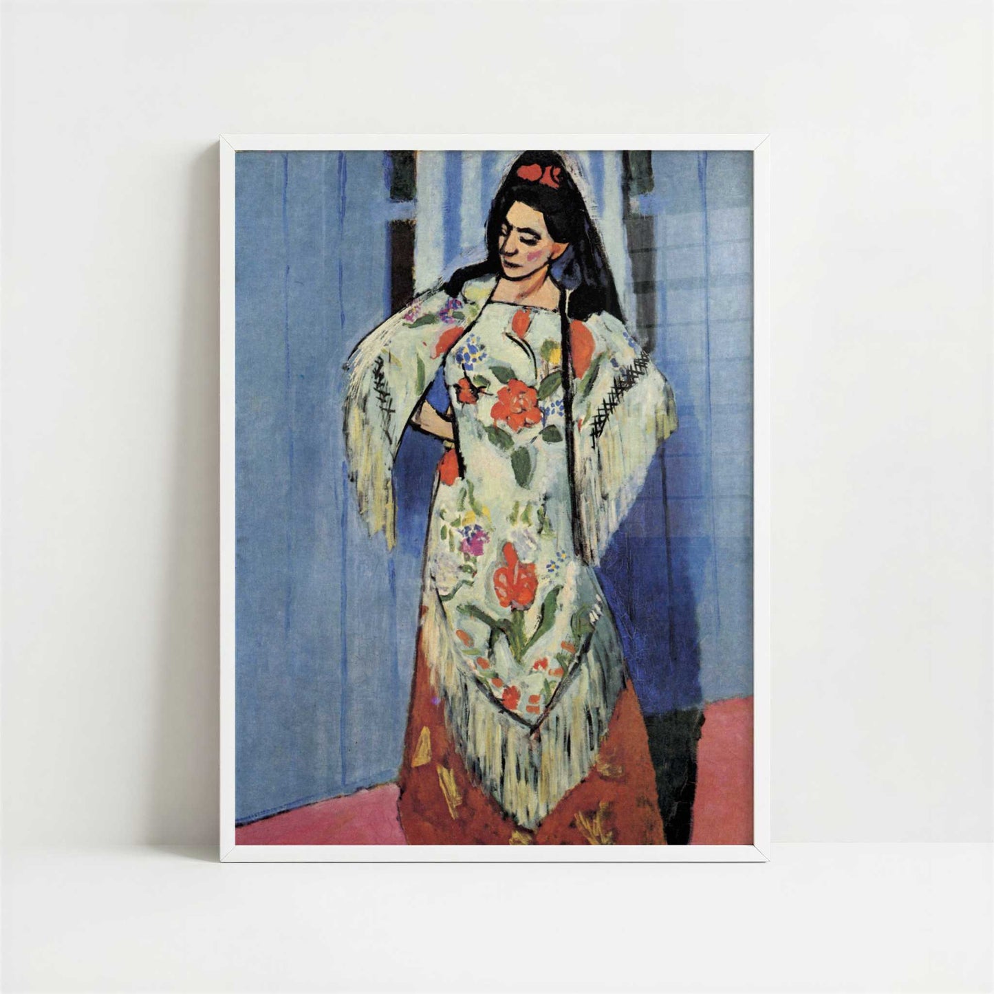 Manila Shawl (1911) by Henri Matisse – Art Print - Art print in white frame