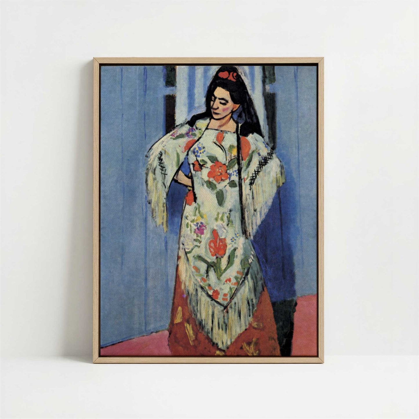 Framed Canvas - Framed canvas in oak color frame