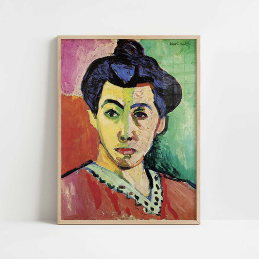 Mme Matisse, The Green Line (1905) by Henri Matisse – Art Print - Art print in oak frame