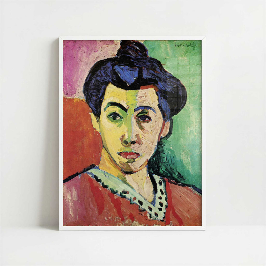 Mme Matisse, The Green Line (1905) by Henri Matisse – Art Print - Art print in white frame
