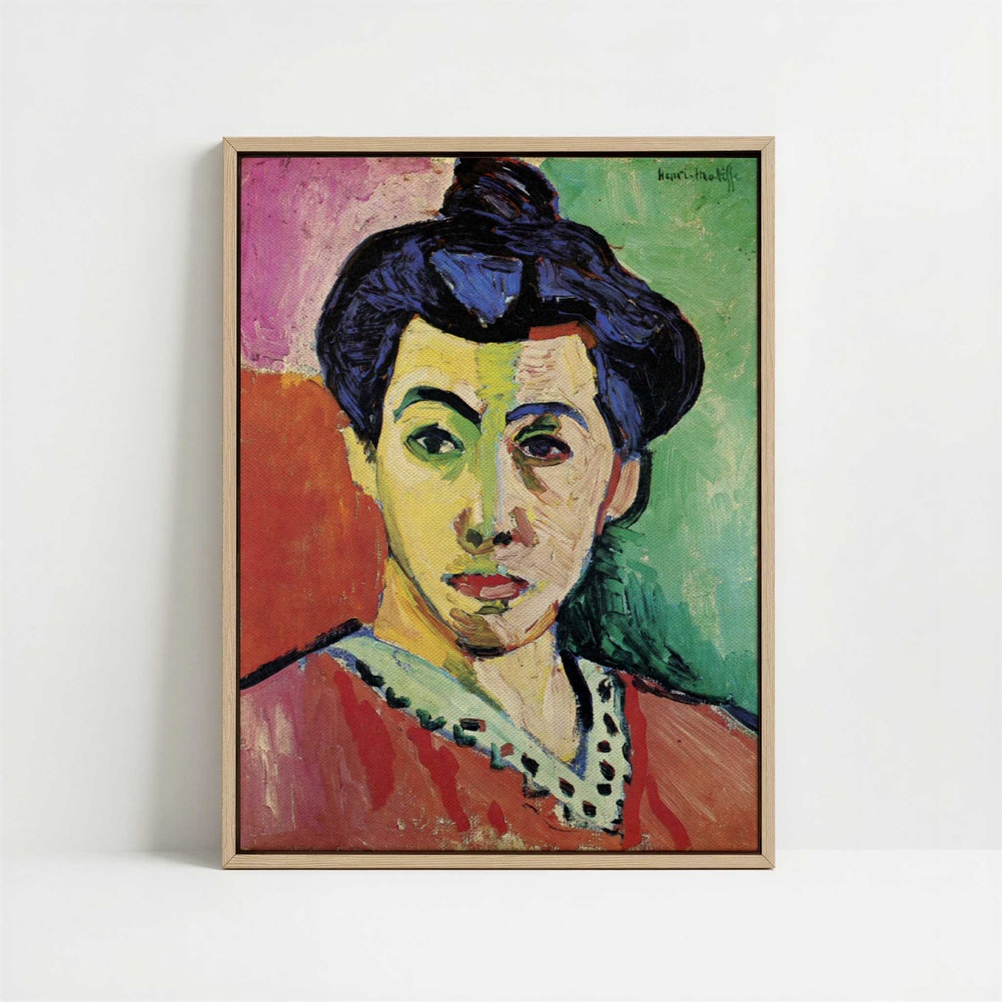 Framed Canvas - Framed canvas in oak color frame