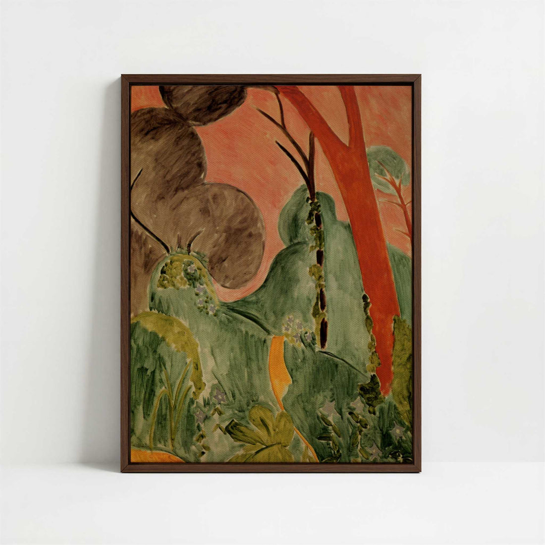 Framed Canvas - Framed canvas in dark wood color frame