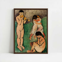 Framed Canvas - Framed canvas in dark wood color frame