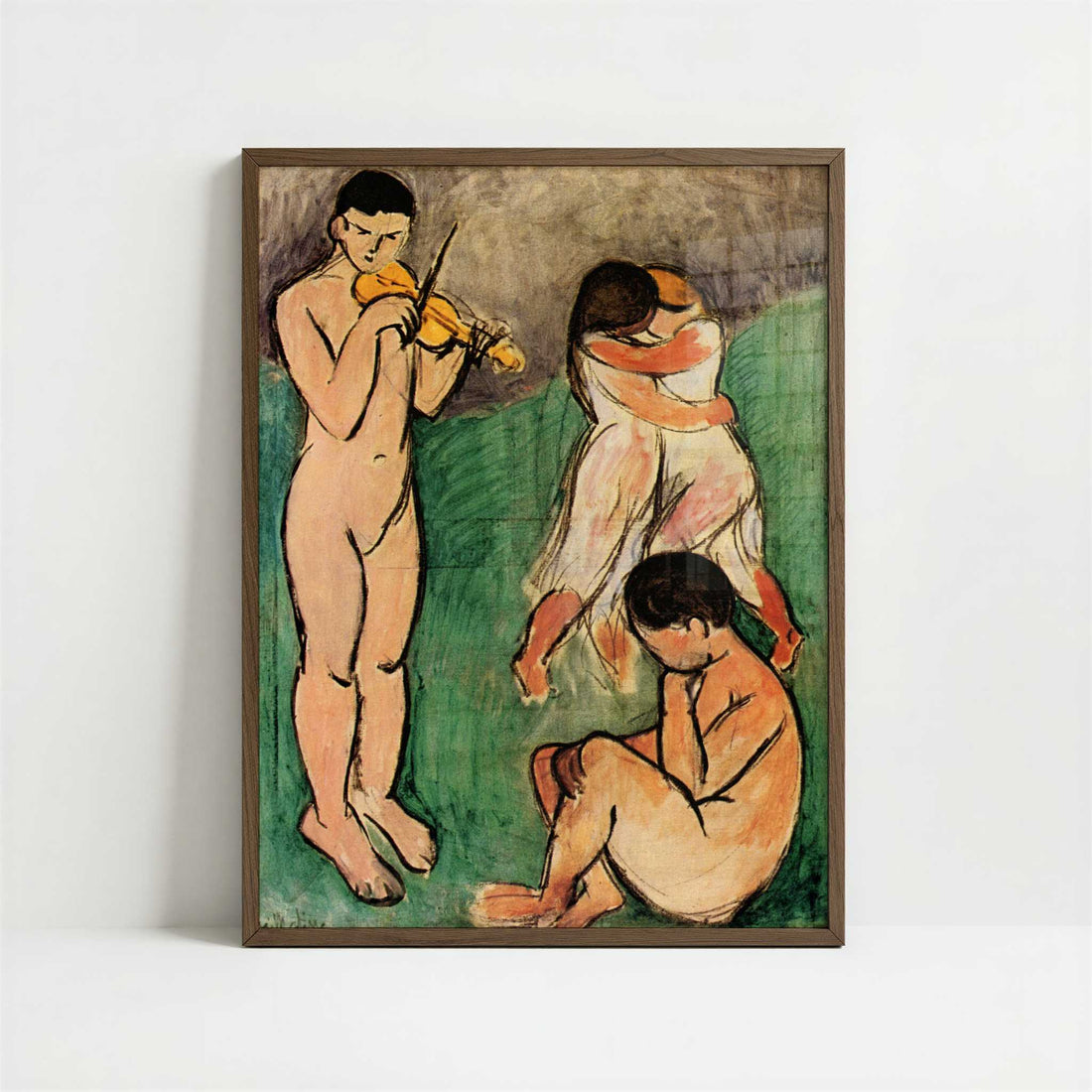 Music (1907) by Henri Matisse – Art Print - Art print in dark wood frame