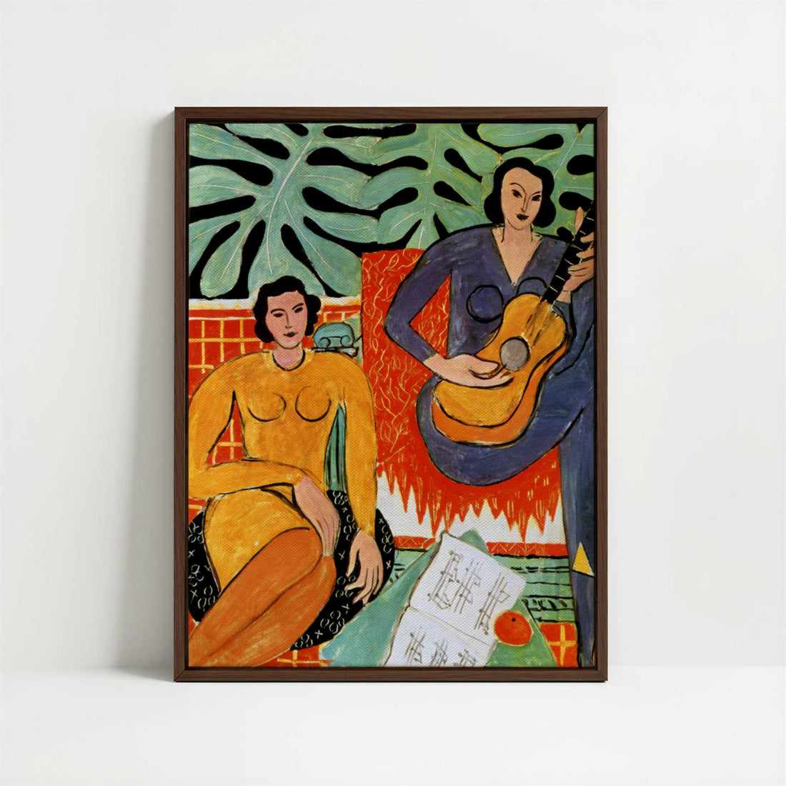Framed Canvas - Framed canvas in dark wood color frame