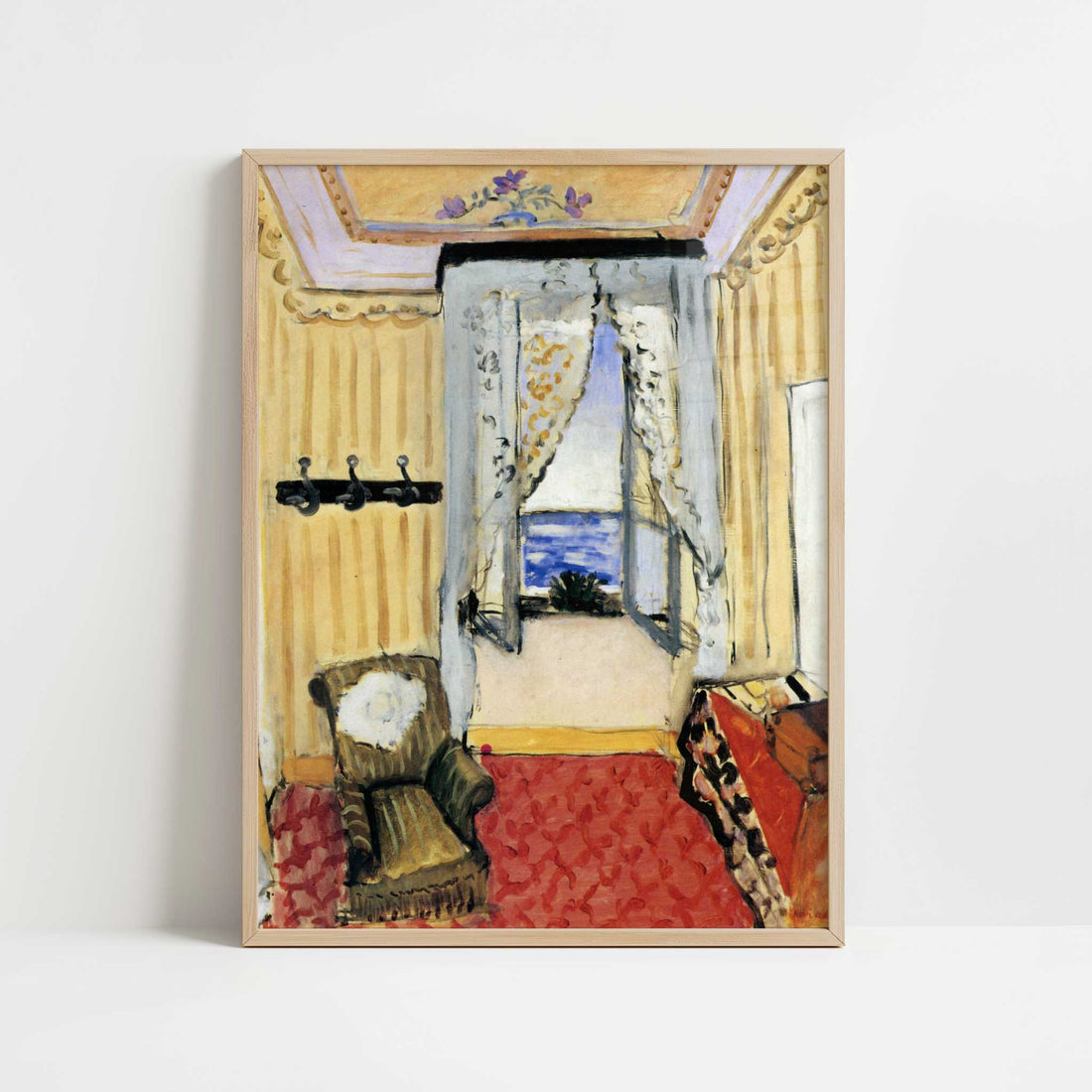 My Room at the Beau-Rivage (1918) by Henri Matisse – Art Print - Art print in oak frame