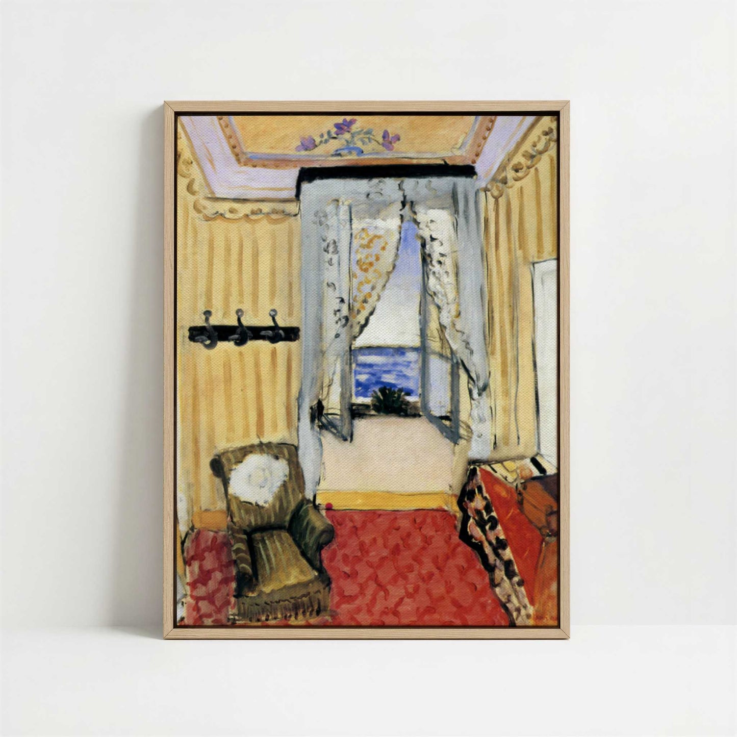 Framed Canvas - Framed canvas in oak color frame