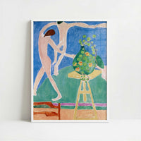 Nasturtiums with the Painting 'Dance' (1912) by Henri Matisse – Art Print - Art print in white frame