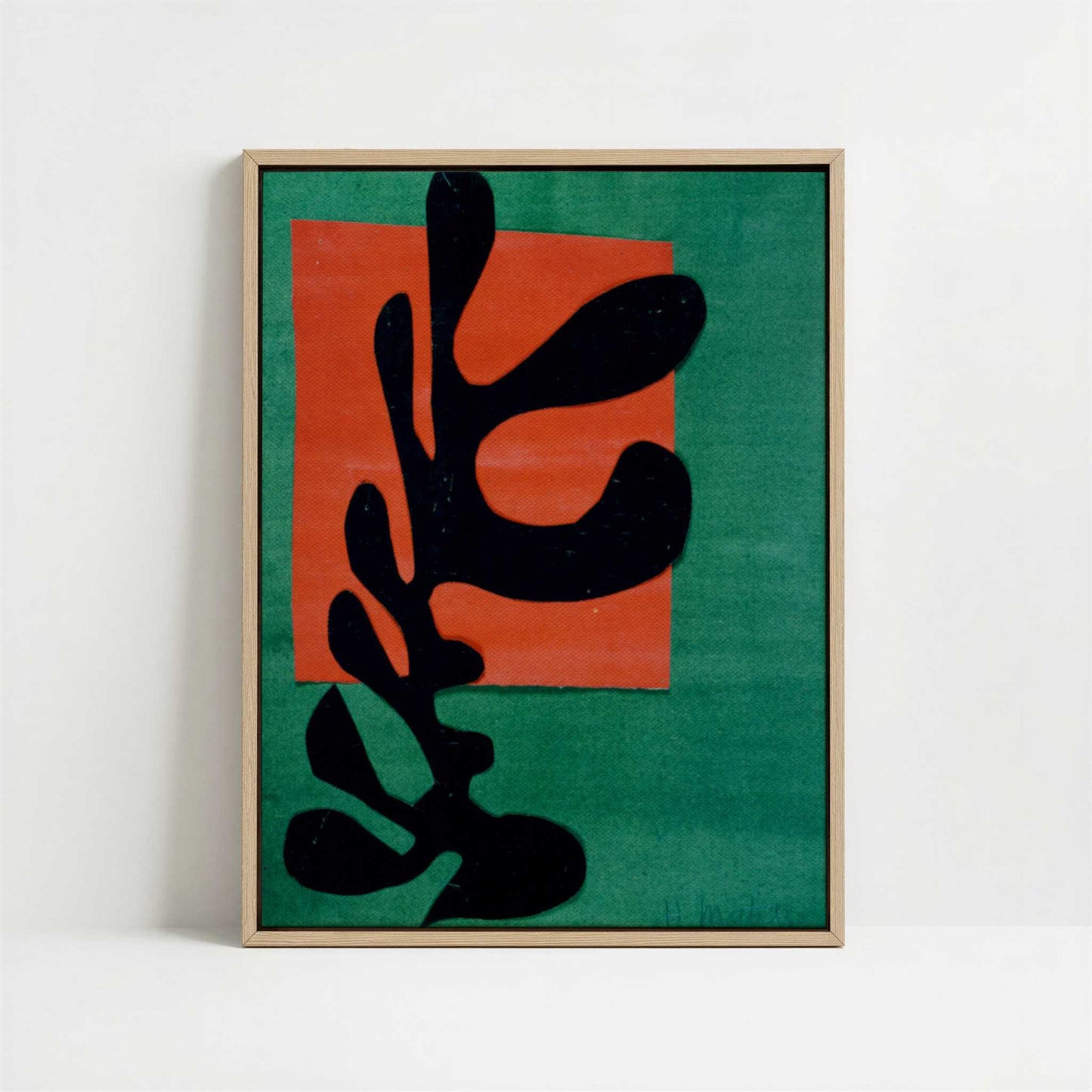 Framed Canvas - Framed canvas in oak color frame