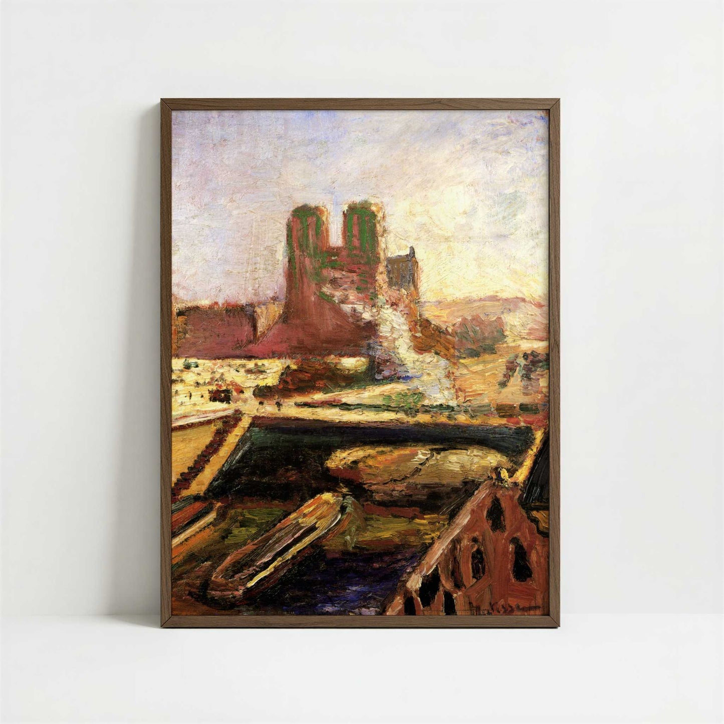 Notre Dame (1900) by Henri Matisse – Art Print - Art print in dark wood frame
