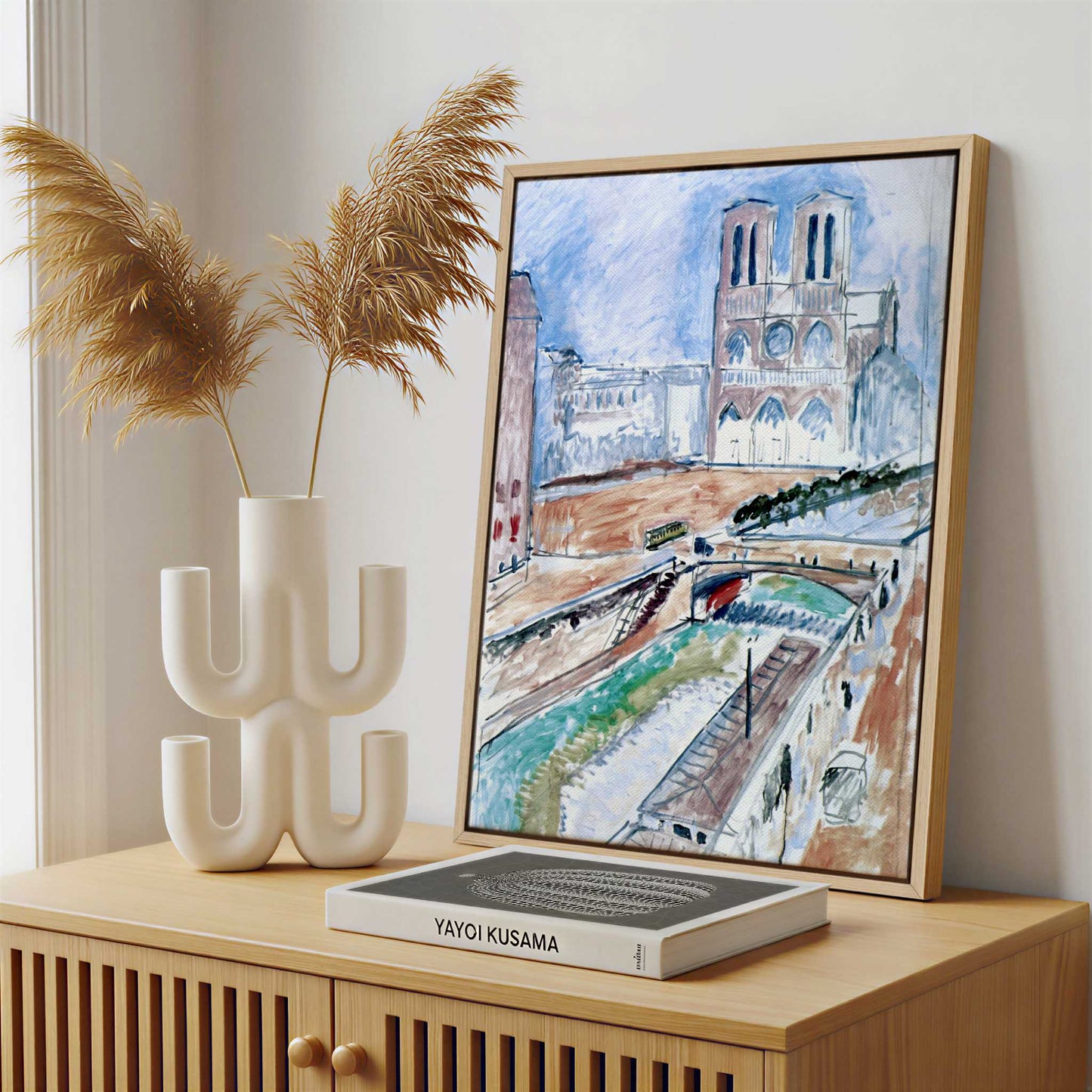 Framed Canvas - Framed canvas in a stylish interior setting