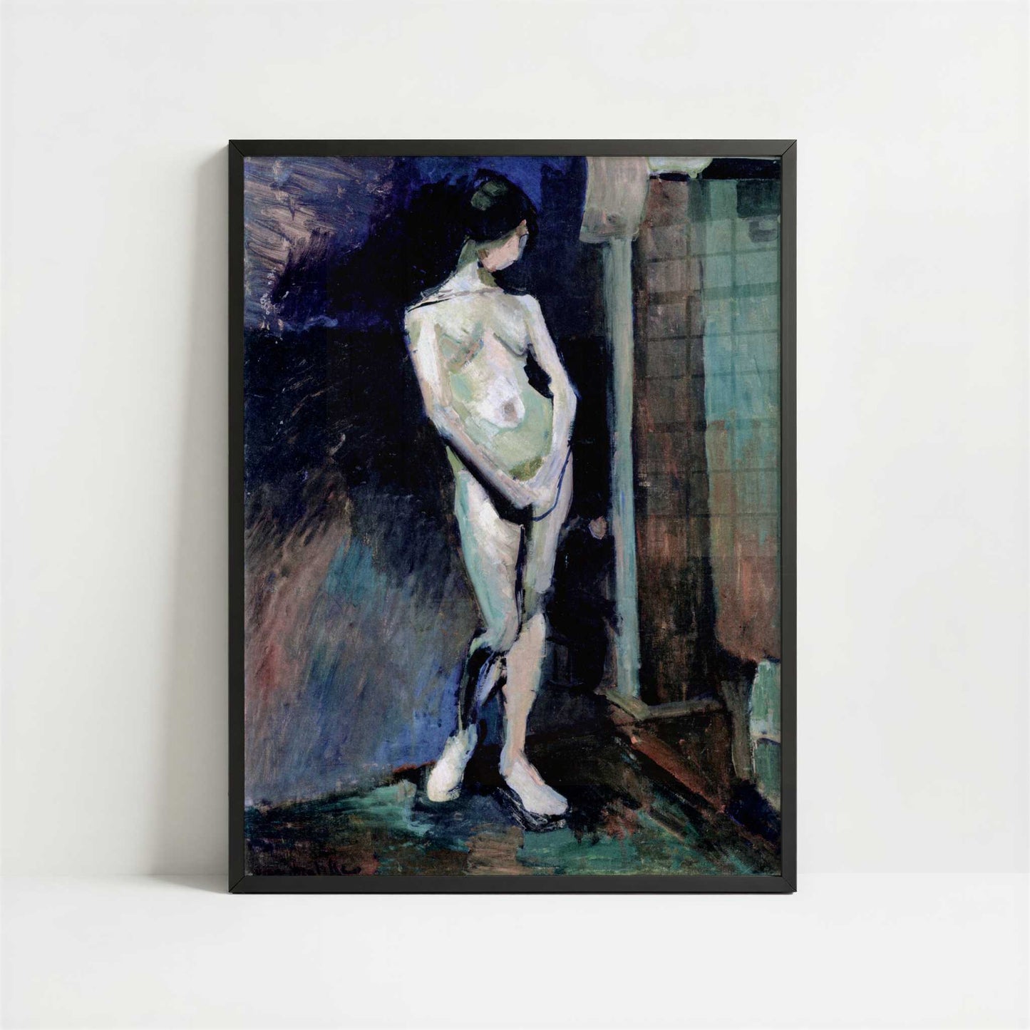 Nude Study in Blue (1899-1900) by Henri Matisse – Art Print - Art print in black frame