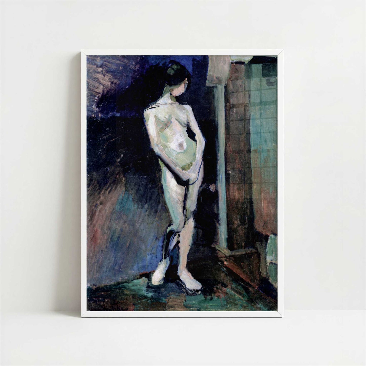 Nude Study in Blue (1899-1900) by Henri Matisse – Art Print - Art print in white frame
