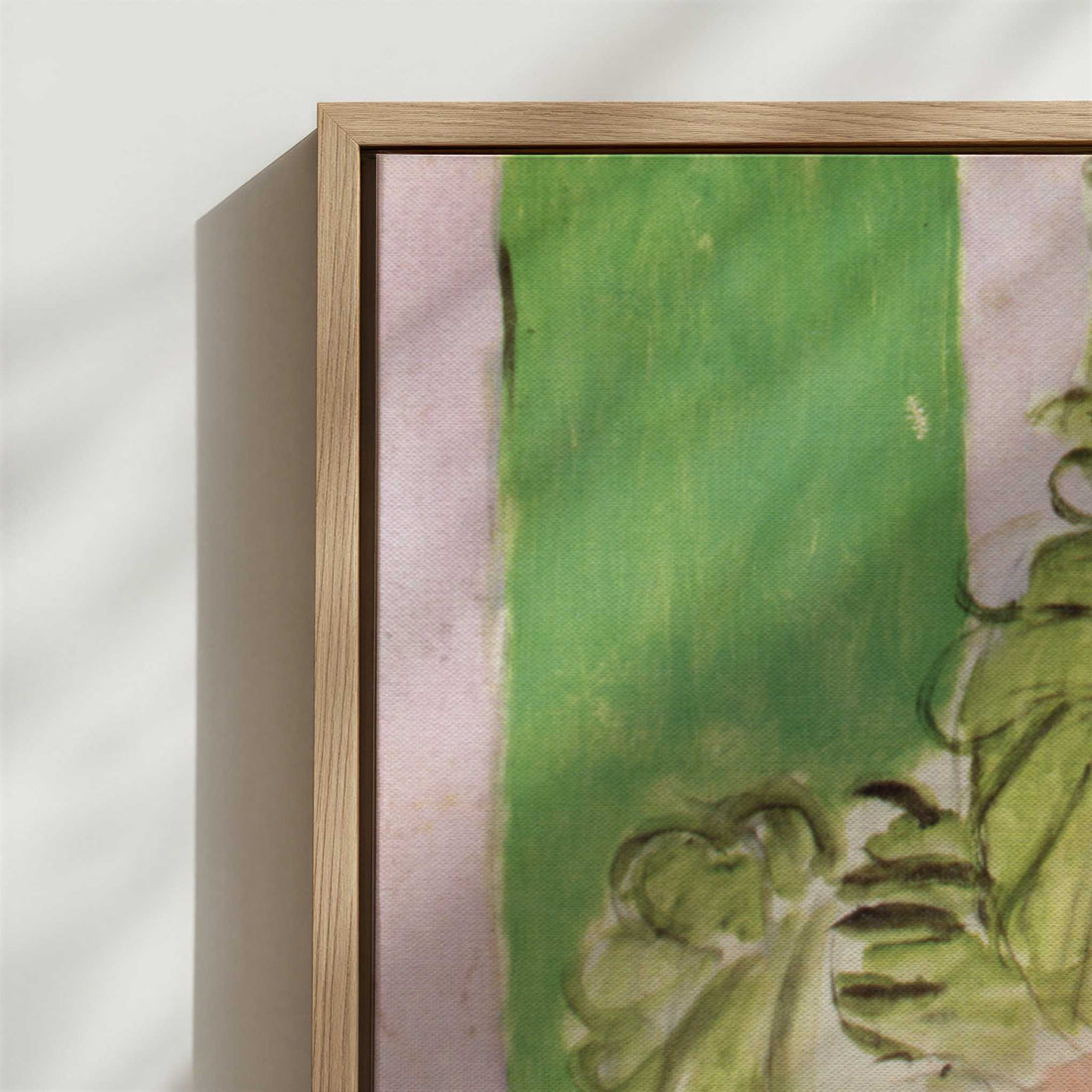 Framed Canvas - Close-up detail and texture of the framed canvas