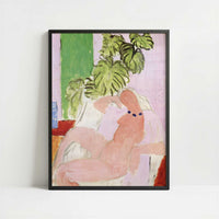 Nude in Chair, Green Plants (1937-9) by Henri Matisse – Art Print - Art print in black frame