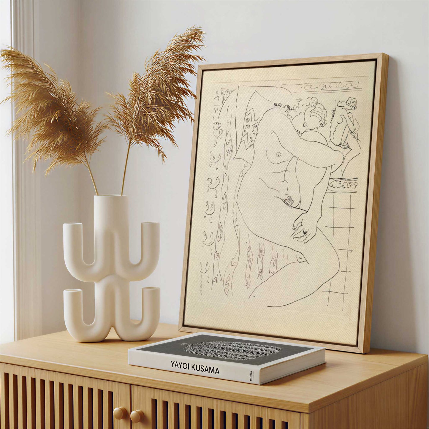 Framed Canvas - Framed canvas in a stylish interior setting