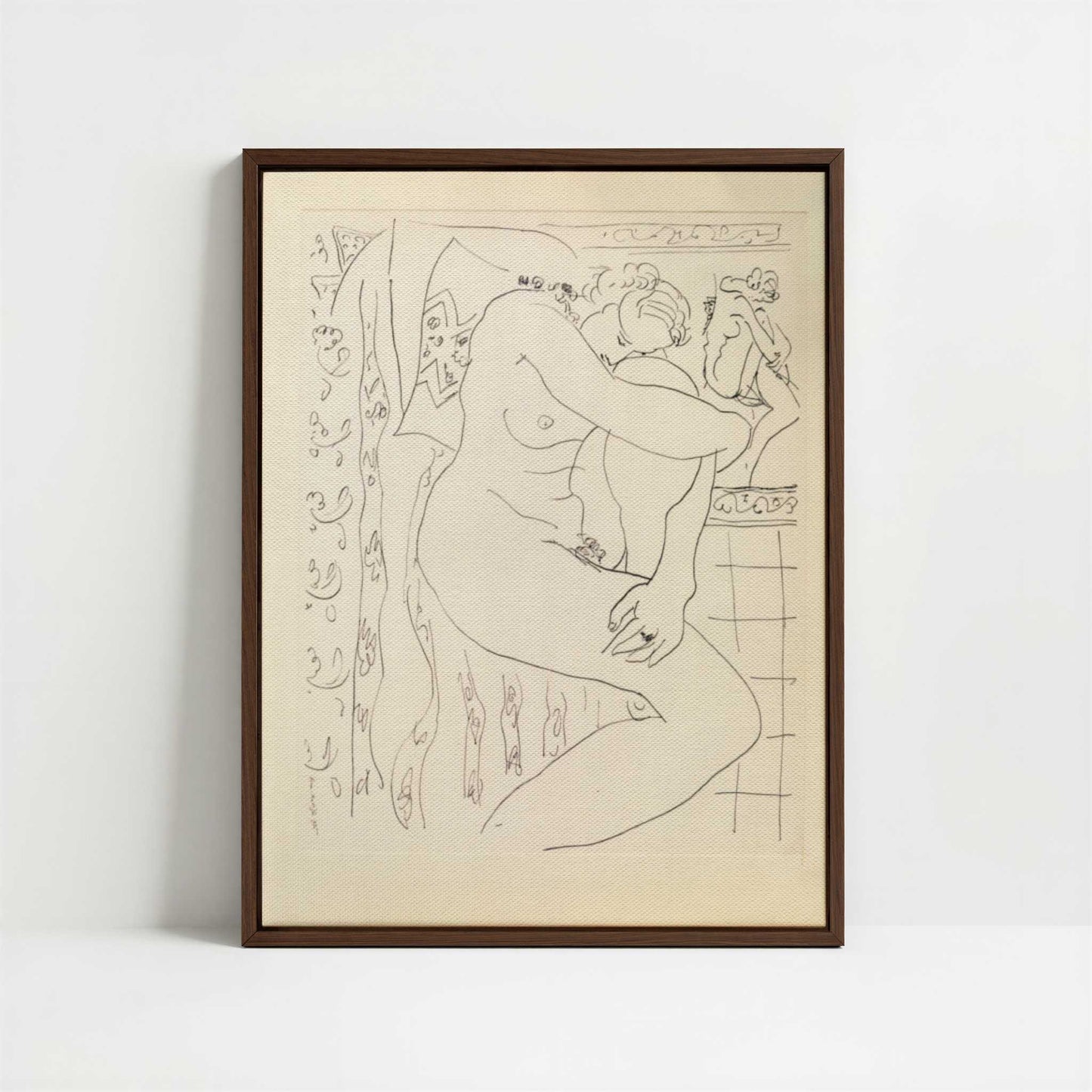 Framed Canvas - Framed canvas in dark wood color frame