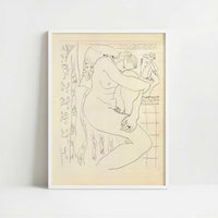 Nude Sketch (1935) by Henri Matisse – Art Print - Art print in white frame