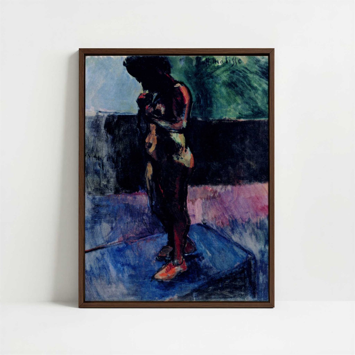 Framed Canvas - Framed canvas in dark wood color frame