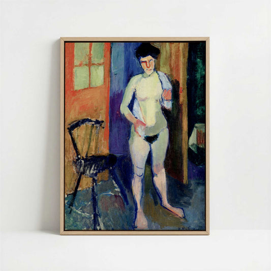 Framed Canvas - Framed canvas in oak color frame